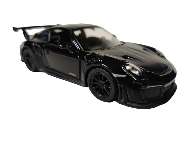 KINSMART 1:36 Scale 5" Porsche 911 GT2 RS Die Cast Metal & Plastic Black Model Car with Openable Doors & Pull Back Action