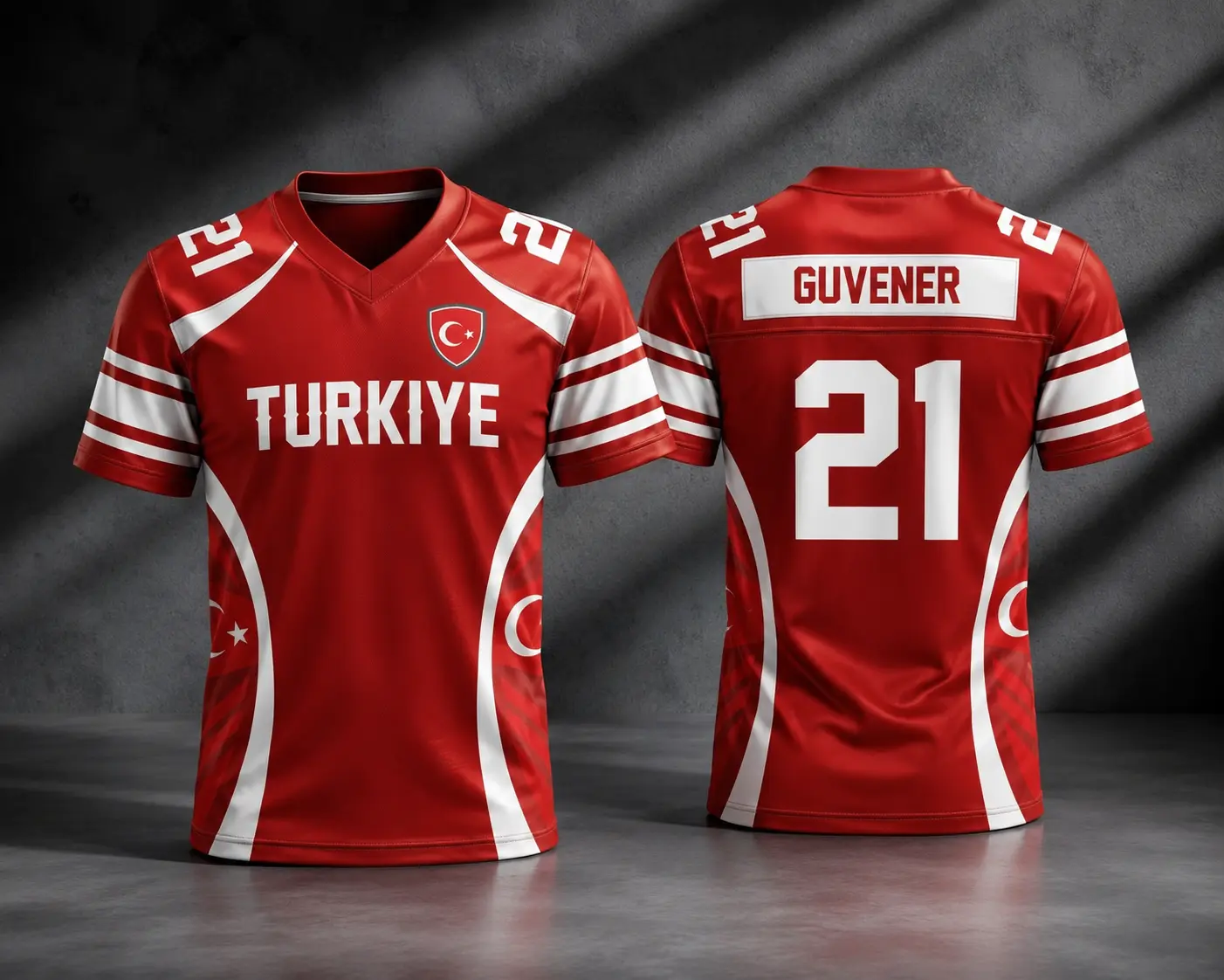 Red Football Fan Jersey – Premium Athletic Soccer Shirt | Unisex Sports Team Jersey | Personalized Number Game Day Tee