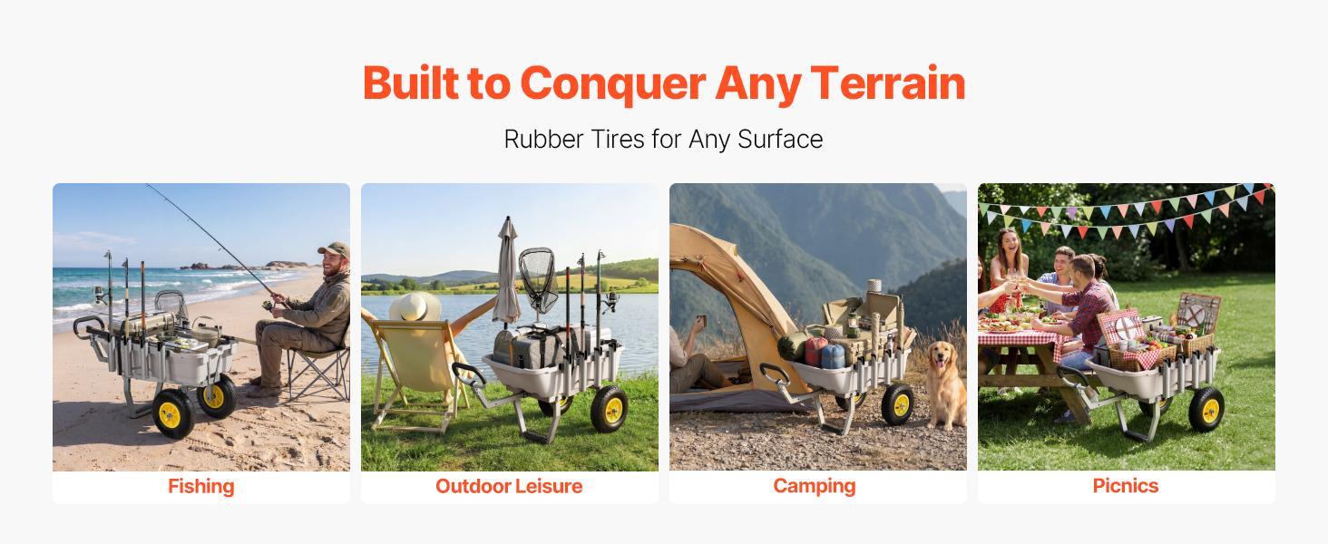 【FathersDayGift】VEVOR Beach Fishing Cart, 200 lbs Load Capacity, Foldable Fishing Cart with Heavy-Duty Aluminum Alloy Frame, 13-Inch All-Terrain Tires, 8 Rod Holders, Strap, Easy to Clean, for Outdoor Camping Picnic 【FathersDayGift】VEVOR Beach Fishing Cart, 200 lbs Load Capacity, Foldable Fishing Cart with Heavy-Duty Aluminum Alloy Frame, 13-Inch All-Terrain Tires, 8 Rod Holders, Strap, Easy to Clean, for Outdoor Camping Picnic