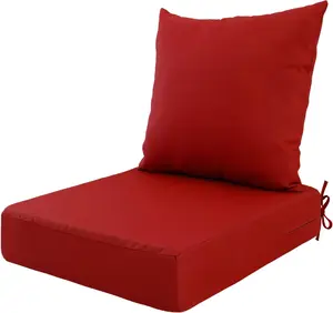 Deep Seat Patio Cushions, 24x24 Outdoor Cushions, Replacement Cushions Back Cushion, Outdoor Hampton Bay Patio Cushions for Backyard Couch Sofa, 2pcs Set, Seat: 24 x 24 Back: 24 x 22