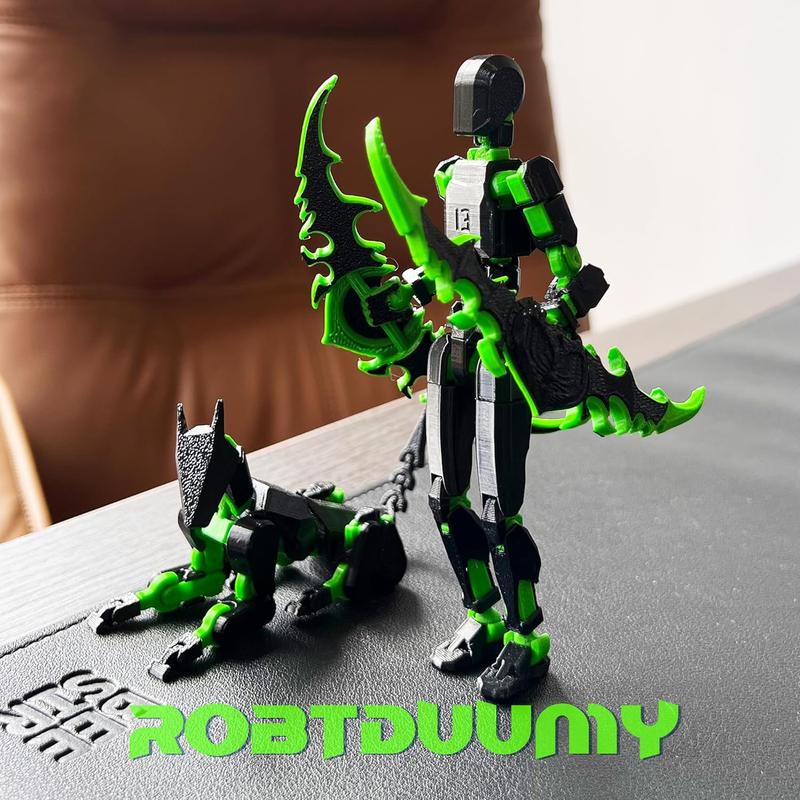 3D Printed T13 Action Figure Set Fully Assembled Titan 13 & Dummy Robot, Multi-Jointed Movable Toys