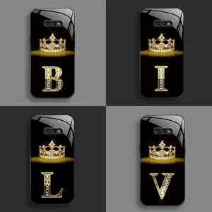 Suitable for [Galaxy S10e] New high-end crown letter glass mobile phone case new business simple explosion-proof mobile phone case affordable anti-fall anti-fingerprint 995