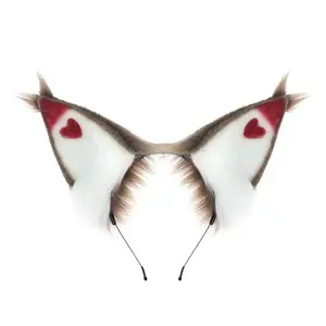 Husk Cosplay Ears Hairbands Anime Hazbin Hotel Plush Animal Ears Hair Hoops Costume Accessories Halloween Party Cosplay Props