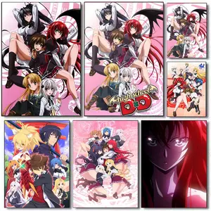 Anime High School DxD Poster Art poster movie mural family childrens room wall decoration print Gift suitable for living room bedroom bar parlor home decor gift fade-Resistant, Non-sticky, vibrant Wall print