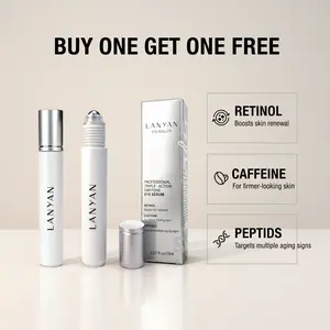 [2 PCS] Under Eye Roll-On with Caffeine, Peptides & Retinol, Cooling Roller, Energizing Serum for Dark Circles & Under Eye Dark Spots, Puffiness Bags, Fine Lines & Wrinkles, Deep Hydration Activator