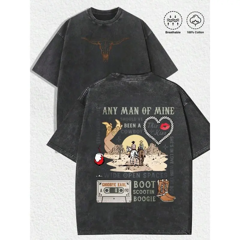 Washed T-shirt Vintage Western Shirt, Retro Country Music Sweatshirt, 90s Western Music Shirt, 90s Country Music Hoodie, Any Man of Mine Sweatshirt