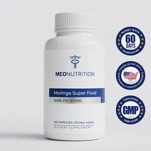 Meo Nutrition Moringa Super Food 800mg Capsules - Vegan, No Sugar, GMO, Gluten-Free, Made in the USA, 60 Capsules for Energy, Immune Support & Joint Health - Healthcare, Supplement