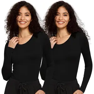 2 Pack Underscrub Long Sleeve Women - Undershirts for Women Soft Fabric