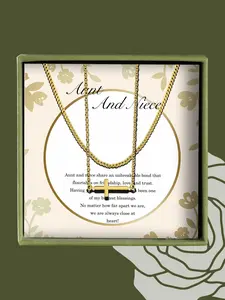 Women's Elegant Cross Necklace & Chain Necklace Set, Exquisite Trendy Pendant Necklace & Chain Necklace, Chic Jewelry Set As Gift for Aunt & Niece