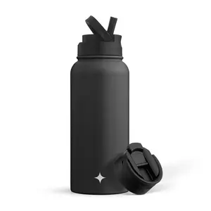JoyJolt Insulated Water Bottle w/ Flip Lid &Sport Straw