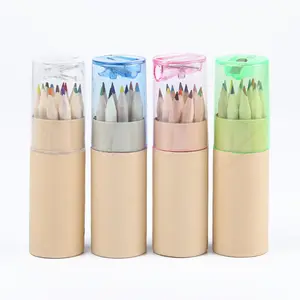 4Pack Mini Drawing Colored Pencils for Kids with Sharpener, Portable Color Pencils in Tube Bulk for Children Adults Artists Writing Sketching Painting Classroom School Supplies