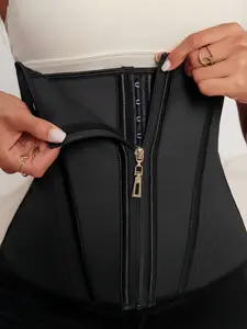 Women's Hook & Eye Closure Corset Waist Trainer, Breathable Comfortable Tummy Control Shaper, Waist Cincher for Postpartum Recovery, Fitness, Workout, Post Op Shapewear, Womenswear