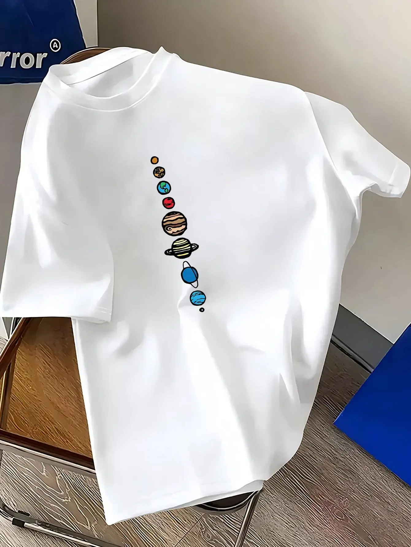 Men's Vintage Geometric Print Short Sleeve Crew Neck T-Shirt - Regular Fit Polyester-Elastane Blend Sportswear with Slight Stretch, Casual Menswear Top