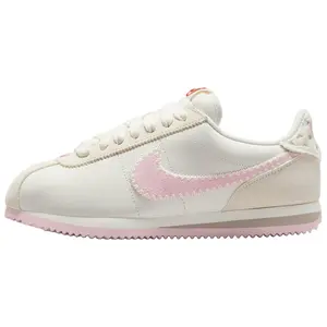 Nike Cortez 'Valentine's Day 2025' Women's Round Toe Laces Sneakers All Seasons Soft Tones Heart Details Leather Upper Lightweight Cushioning