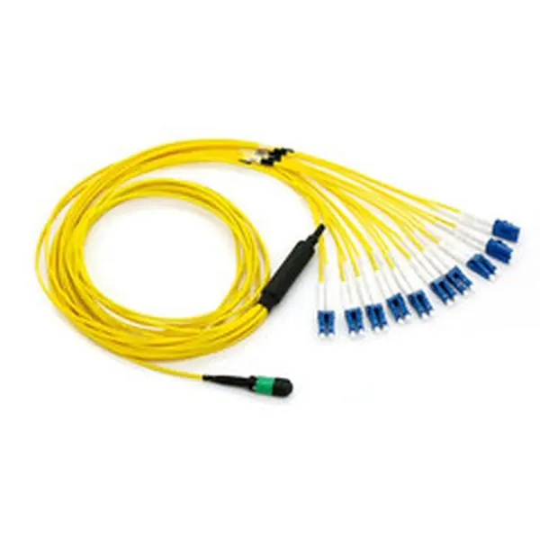 CableWholesale MPLC-22030 Plenum Fiber Optic Cable - 9-125, 30m Length, 100 Gigabit Ethernet, CFP & CXP 100GBase-SR10 Compatibility, MTP & LC Connector 24in Breakout Cable