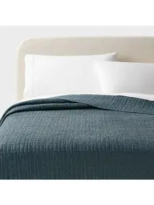 Threshold Quilt Lyocell Luxe Solid Lightweight OEKO-TEX, Slate Blue, Full/Queen