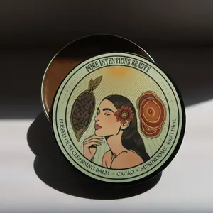 Pure Intentions Beauty Chocolate Cacao Cleansing Balm Makeup Remover Oil Cleanser for Double Cleansing Deep Pore Sebum Cleanser Anti-Acne Anti-Aging Hydrating Skincare