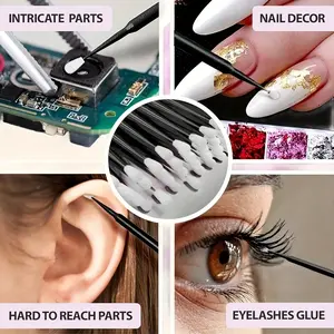 100pcs disposable miniature brushes – precision, fine-tipped paint applicators, single-use soft-bristled, bulk packaging–suitable for nail polish and small surfaces, automotive repair detailing brushes, ideal for car detailing