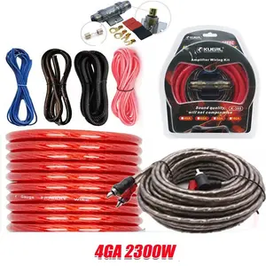 4 Gauge Car Stereo Wiring Kit 2300W, Full Amplifier Install Set with RCA Cable, Power Ground Wire, 60A Fuse Holder for Subwoofer Audio System