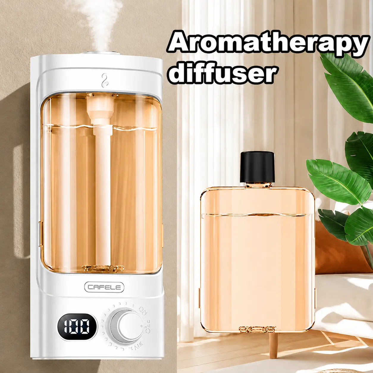 Smart Aroma Diffuser Humidifier - Aromatherapy Machine with Digital Display, Quiet Aroma Operation, Wall/Desktop Placement, Compact Portable Design, Suitable for Living Rooms, Bedrooms, Ideal Holiday Gift