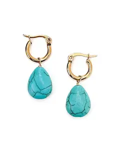Elton Turquoise Charm Huggie Earrings