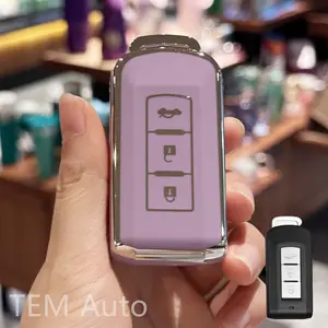 TPU Key Fob Cover Case Compatible with Mitsubishi Outlander, Lancer, Eclipse, Mirage - Durable Protecr Shell for Smart Keys