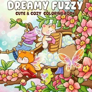 Dreamy Fuzzy Coloring Book for Adults & Teens, Stress Relief Graffiti, Relaxing Coloring Experience, Thick Non-Transparent Pages, Safe Eco-Friendly, Perfect Gift