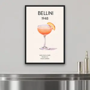 Italian Bellini Cocktail Bar Poster Print