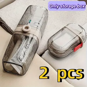 2-pcs travel storage box, portable soap box and toothbrush holder, suitable for bathroom or gym showers, efficient drainage, bathroom storage and storage, compact design, easy to clean