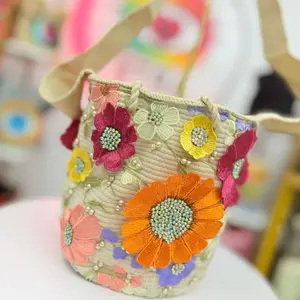Handmade Recamada Bag – Unique Flower Beaded & Embroidered Wayuu Style