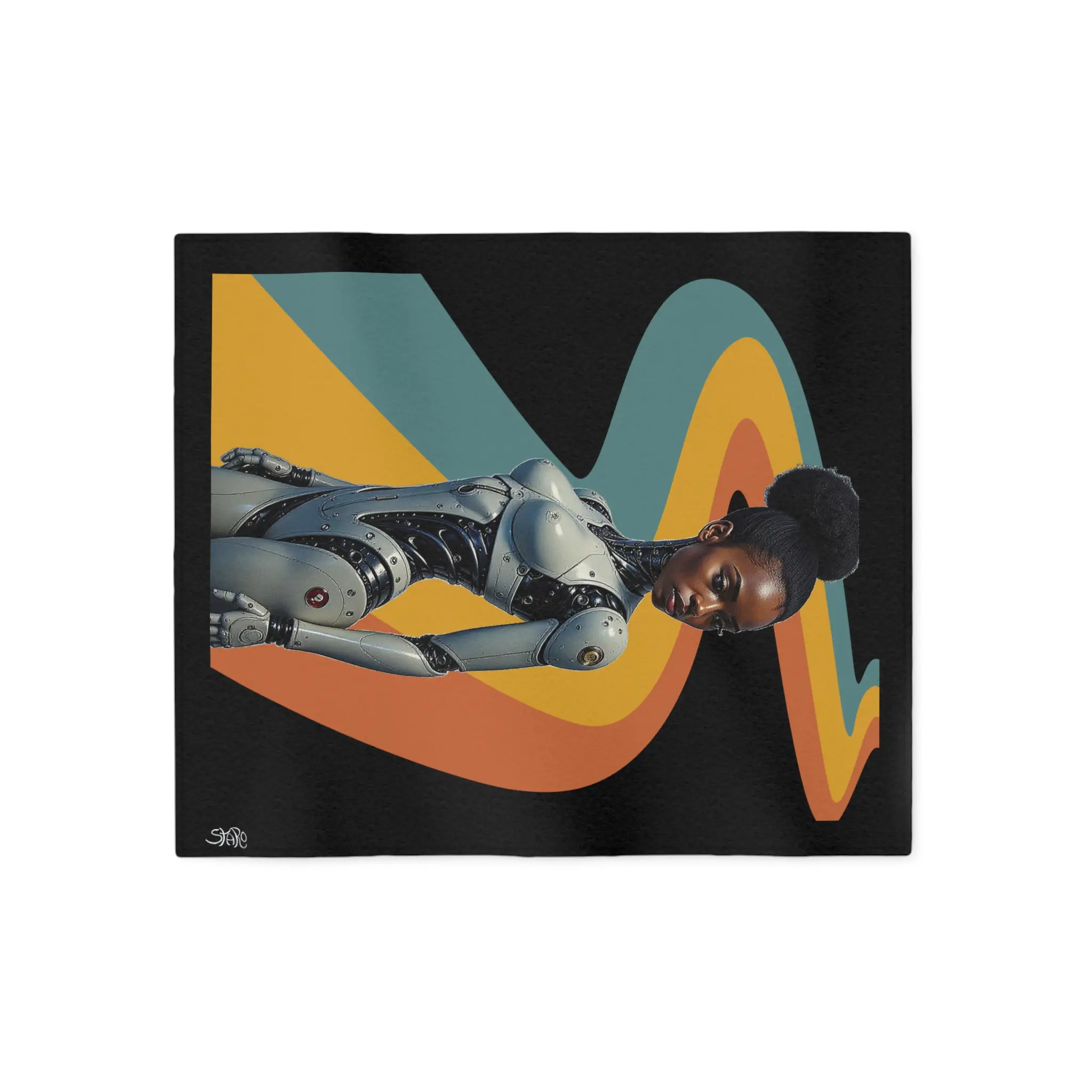 Ebony Android #5 Travel Blanket
