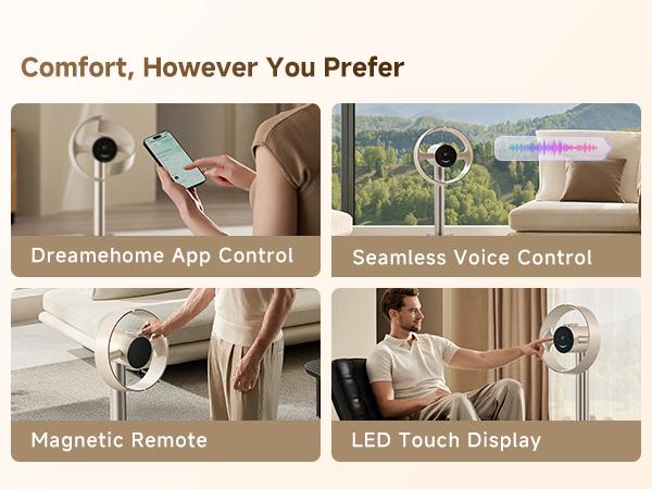 DREAME MF10 Bladeless Tower Fan for Bedroom, Smart Standing Fan with 270° Spatial Airflow for Whole-Room Circulation, 59ft/s High Velocity, 10 Speeds 3 Modes, Temperature-Adaptive Airflow, MF10-Beige DREAME MF10 Bladeless Tower Fan for Bedroom, Smart Standing Fan with 270° Spatial Airflow for Whole-Room Circulation, 59ft/s High Velocity, 10 Speeds 3 Modes, Temperature-Adaptive Airflow, MF10-Beige