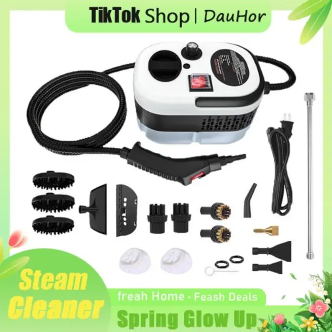 DauHor 2500W Handheld Steam Cleaner - High-Temperature, High-Pressure Portable Automotive Power Tool with 20 Versatile Accessories, Powerful Cleaning Solution for Kitchen Grease, Car Detailing