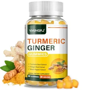 YMINGKJ Turmeric Gummies Premium Turmeric Ginger Black Pepper Highly Absorbed Supports Health Dietary Supplement