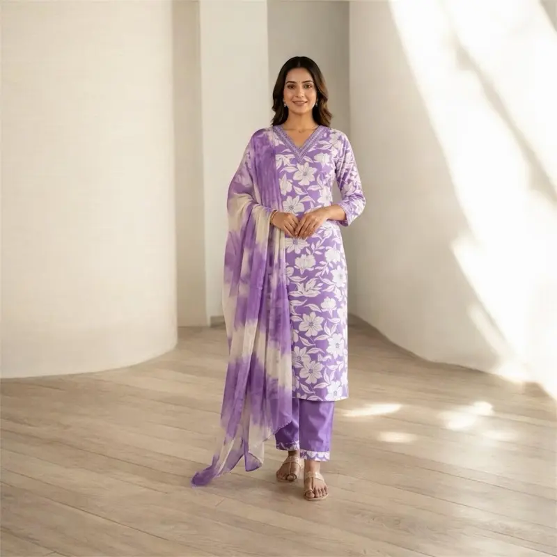 Rayon kurta set perfect summer casual wear 3 piece kurta set Womenswear Suits