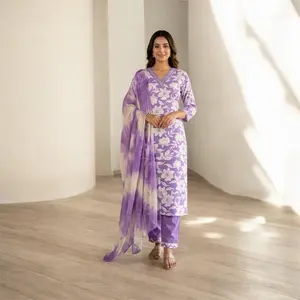 Rayon kurta set perfect summer casual wear 3 piece kurta set Womenswear Suits