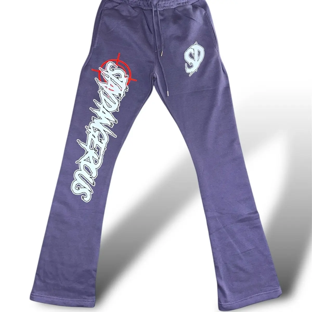 Stay Dangerous Sweatpants Light Purple Flared Stylish Cotton