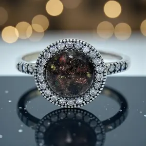Venus Rings - Earthly Flame – Custom Halo Memento Ring