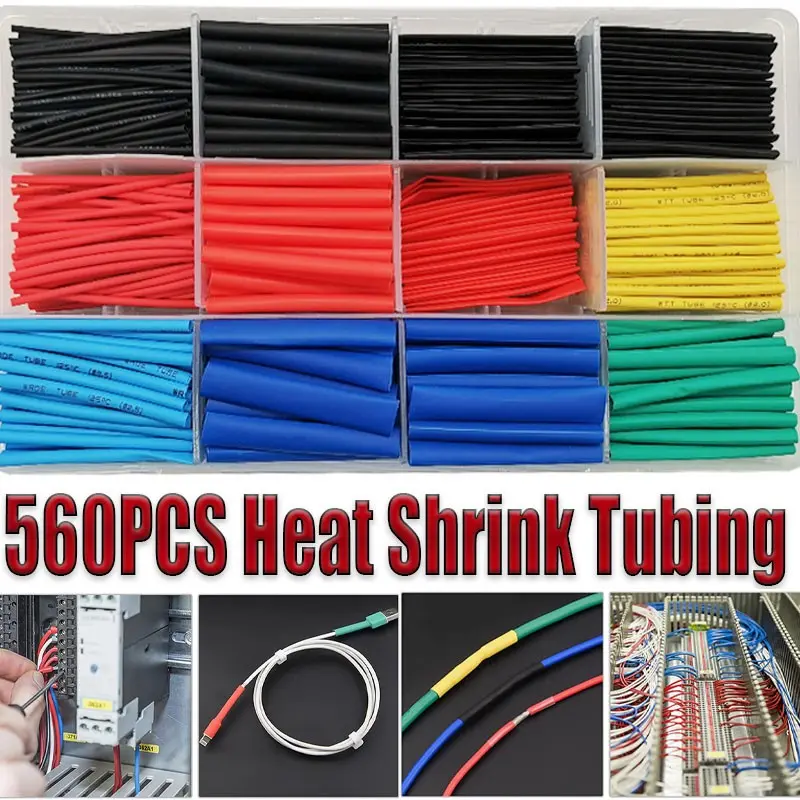 Cable Protection Sleeve, Heat Shrink Tube Kit, Durable Polyolefin Wire Connectors, Multi-Sizes, Ideal for DIY Projects and Home Needs