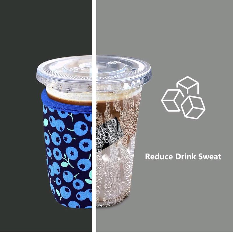 3-Pack Reusable Neoprene Coffee Sleeves - Insulated Sleeves for Hot and Iced Drinks, Compatible with Starbucks, Dunkin' Coffee Cups Drinkware Beverage Stylish
