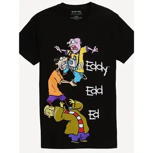 100% Cotton [Comfortable] Men'S "Edd N Eddy Stack" Pattern T-Shirt - Comfortable Cotton, Crew Neck, Short Sleeve