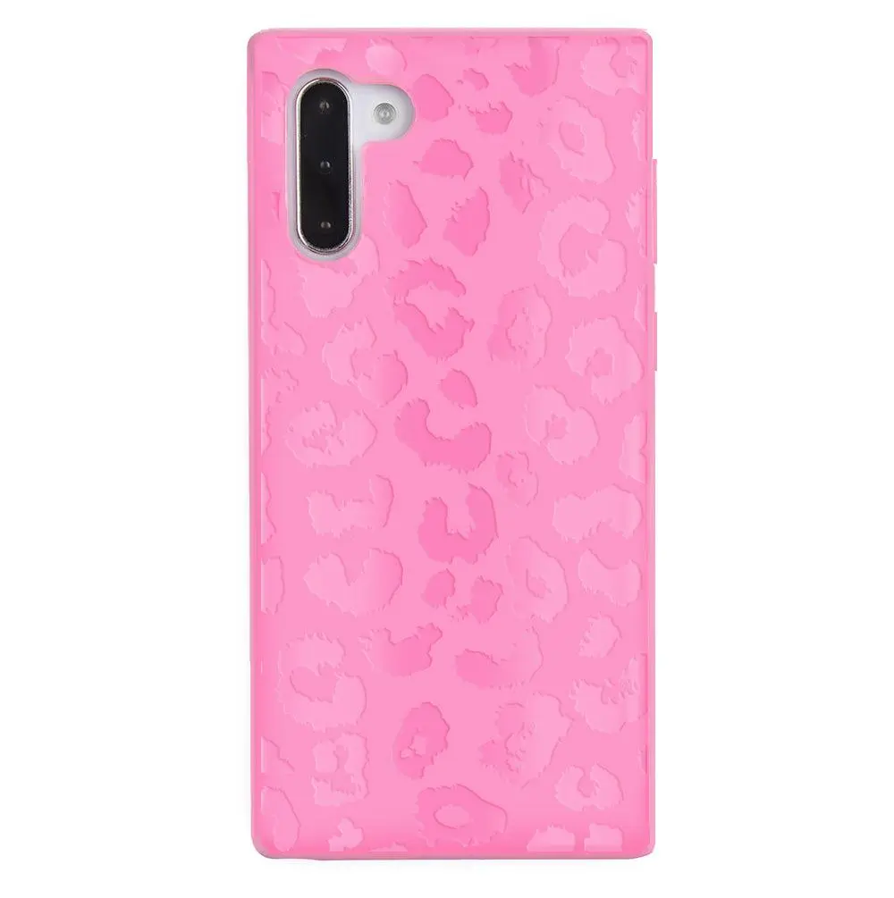Fierce Look Hot Pink Leopard Plastic Phone Case for Samsung Cellphone - Glossy Spots Protective Mobile Phone Accessory