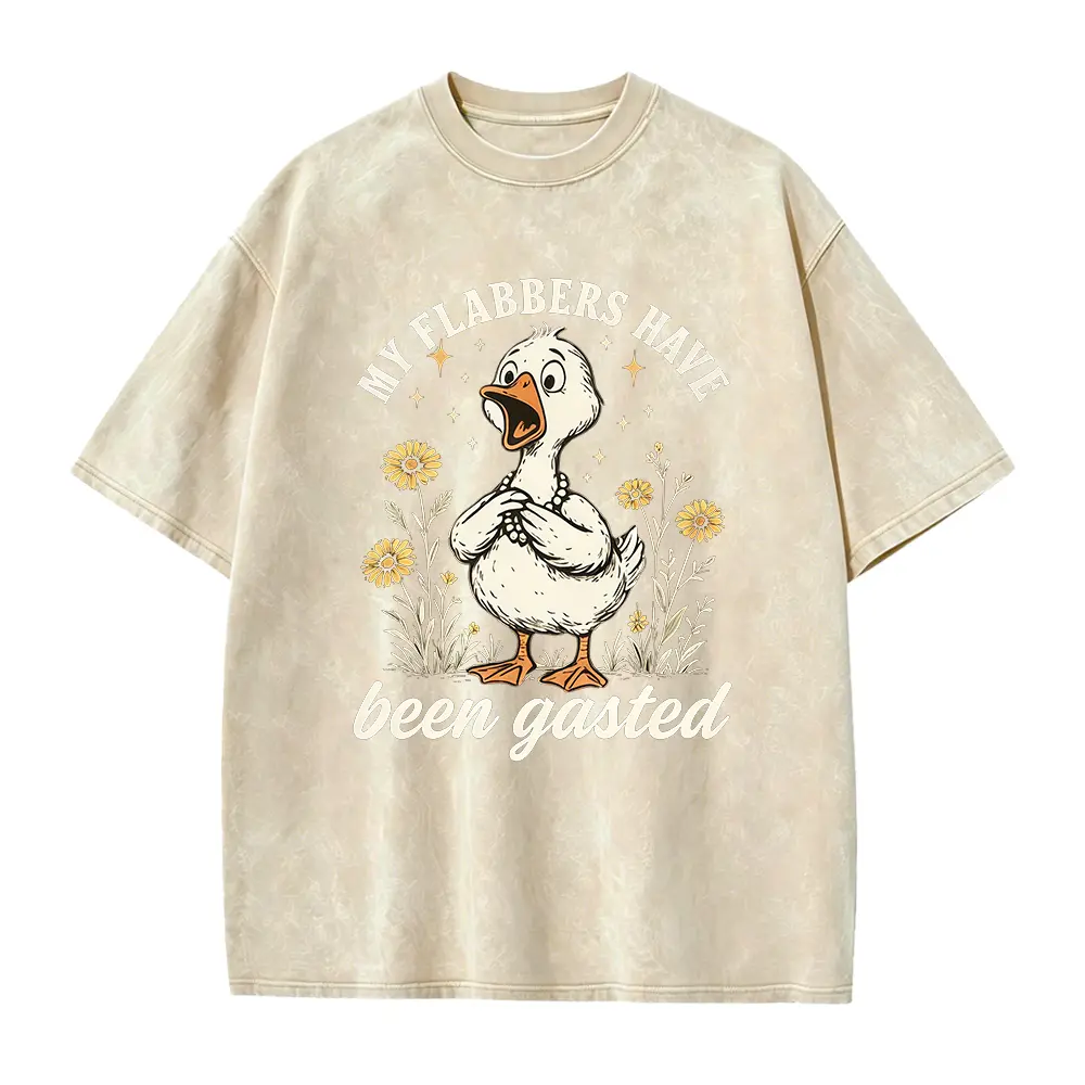 Vintage Funny Goose Graphic T-Shirt, Unisex "My Flabbers Have Been Gasted" Comfy Cotton Casual Short Sleeve Apparel, Shortsleeve, Everyday, Fabric, Fit, Soft, Loose