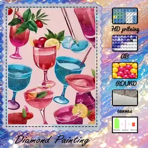 5D-DIY, advanced velvet canvas, diamond art, diamond painting, diamond painting kit, colorful cocktail AB diamonds, fairy dust diamonds, crystal diamonds, perfect home decoration, handmade diamond art painting kit, special craft diamond art kit.