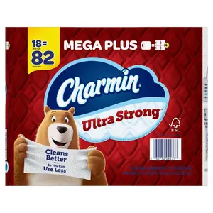 Ultra Strong Diamond Weave Toilet Paper, 18 Rolls, 4x Stronger, Mega Plus Rolls