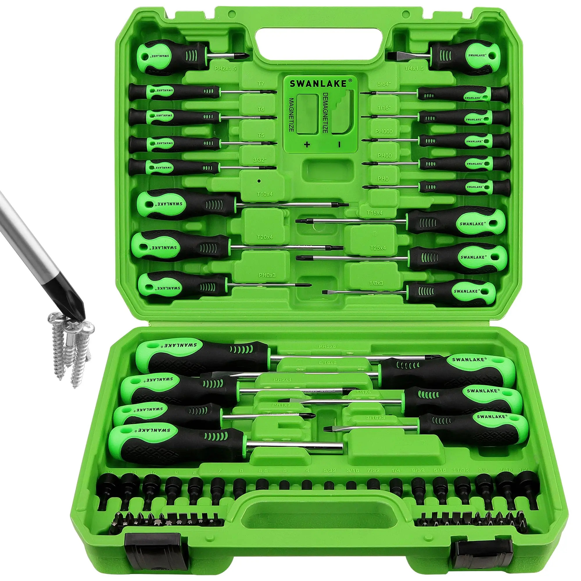 Magnetic Screwdriver Set 86-Piece, Includes Slotted/Phillips/Torx Mini Precision Screwdrivers, Replaceable Screwdriver Bits With Sturdy tool box