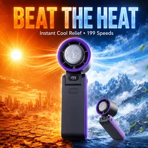 Portable fan Handheld High Speed Fan 199 Adjustable Levels Foldable for Summer Travel Vacation Essentials& Outdoor Activities cool fan