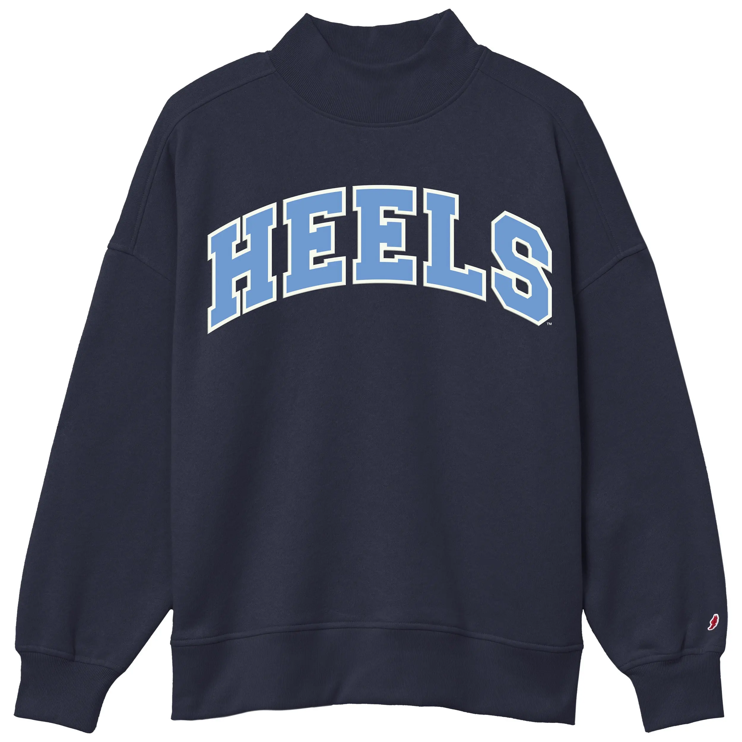 PREORDER: HEELS Embroidered Mock Neck Sweatshirt in Navy Blue by League