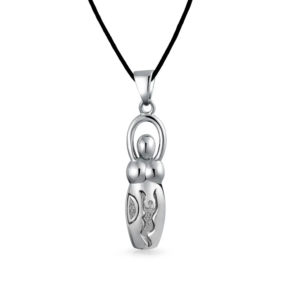 Divine Venus Of Willendorf Fertility Goddess Pendant Necklace 16 Inch Silk Cord