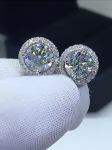S925 Silver Color Moissanite, Classic Fashion Ear Jewelry Studs Earrings, Perfect Birthday Mother's Day Gift, Unisex Wedding Set